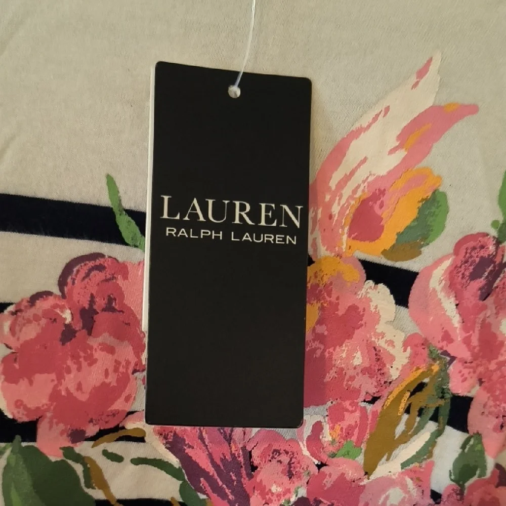 NWT Ralph Lauren | Floral Striped Blouse - Picture 3 of 5